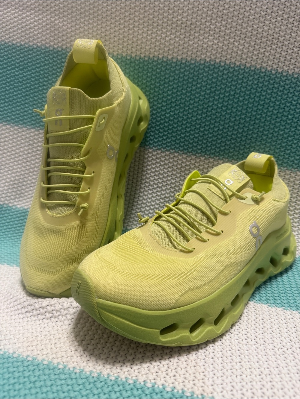 On Running Women's Cloudmonster Sneakers in Lime Green
